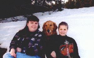 Cassie, Georgie and Kelly in the snow