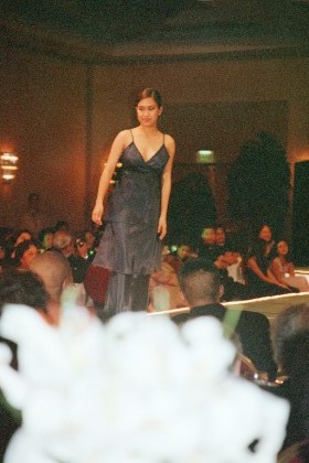 Madeline in evening gown.