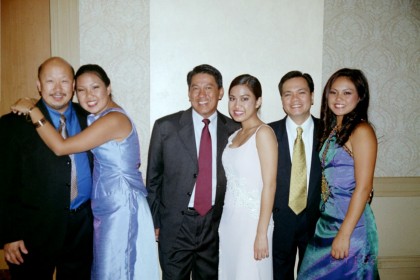The models with proud fathers