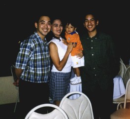 My cousin (Ate) Grace, her son (and my godson) Jed, and my brother Earl.