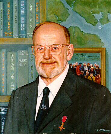 Displays his portrait