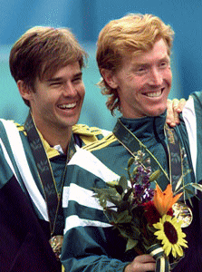 The Woodies with their gold medals from Atlanta