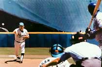 Batter's Eye View- Hough delivers pitch as Marlin
