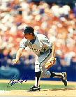 Autographed Pic of Hough throwing in Marlins Road Uniform