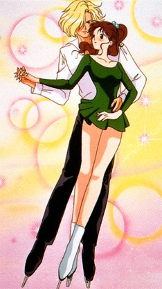 [Sailor Moon's Lita skating with the handsome Misha]
