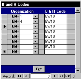 Update Window for the B & R Codes