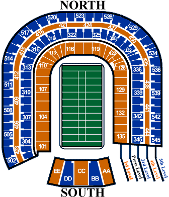 Mile High Stadium seating chart