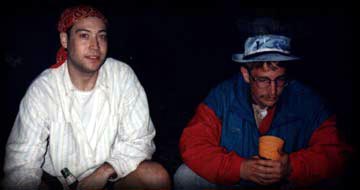 Sitting with Steve by the campfire on a white water rafting trip