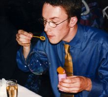 Dicky concentrates on some bubbles