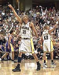 L'esultanza di Reggie Miller