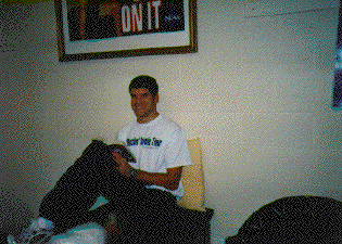 Relaxing while spending time in the training room
