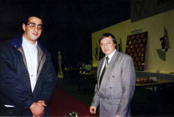 Karpov and I at Groningen, The Netherlands, December 1995