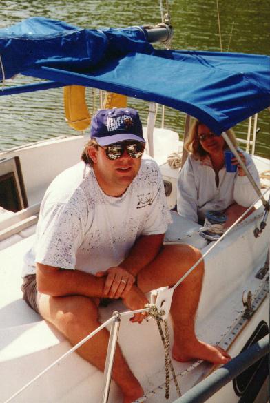 Mike and Pam relaxing