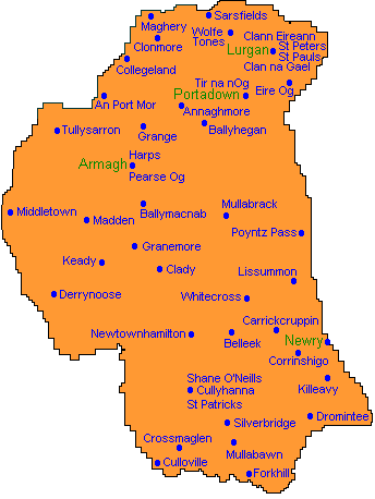 map of Clubs in Armagh