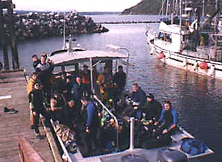 The whole crew aboard a charter.