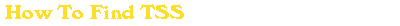 How To Find TSS