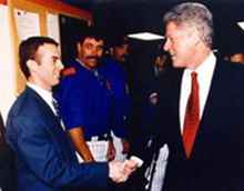 Adam Meets President Bill Clinton