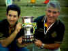 Robbie (left) and Andy White in 2000 with the Championship trophy