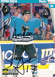 Autographed Steve Guolla hockey card