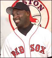Carl Everett, the new Red Sox center fielder