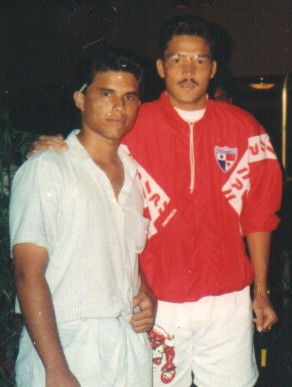 Ad�n De Gracia junto a Rommel Fern�ndez en Costa Rica 21 de agosto de 1992