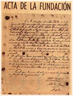 photo of the document signed by the founders