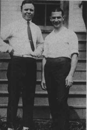 Both Nelson (left) and Benny Leonard were on the pudgy side when they posed for this photo after they had retired.