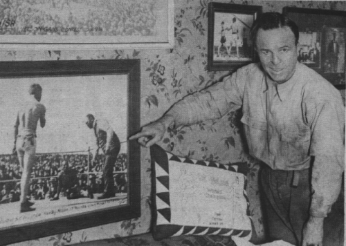 Adorning the living room walls of hs home in Hegewisch, Ill., were photos of Nelson's famous fights. He lost both when 1929 Wall St. crash wiped out his fortune.