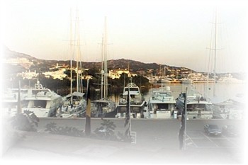 The morning sunrise view from the terrace of the Costa Smeralda Porto Cervo Sardinia Studio on the Port - Click here to see more