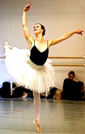 Ingrid reahearsing for Swan Lake