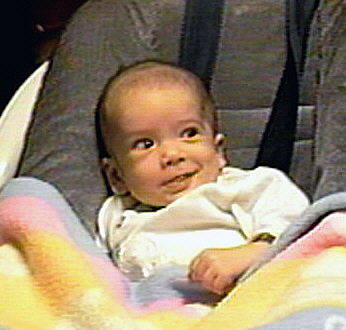 Devin's first smile for the camera