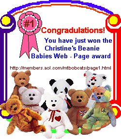 Christine's Beanie Baby Award
