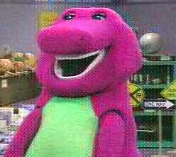 Barney smiling.