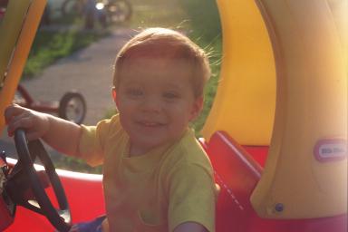 Here I am in my car again.