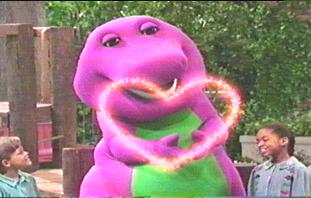 Barney and heart.