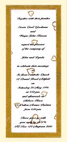 Cream crushed foil invitation