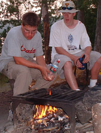Brendan and Ryan rest after the first day's paddling