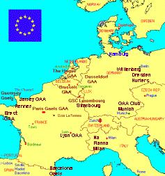Map of GAA Clubs of Europe