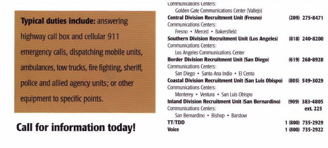 CHP COII duties and Locations.
