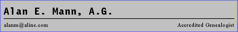 Alan E. Mann, accredited genealogist