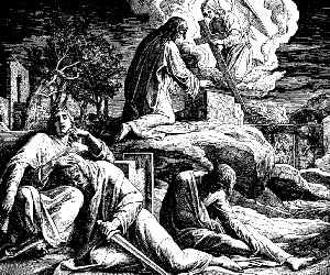 Jesus prays in the Garden