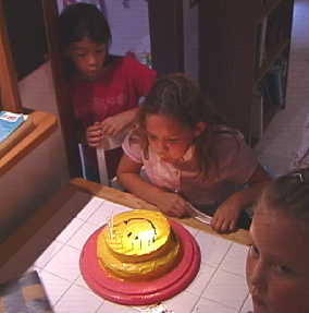 Blowing out the candles