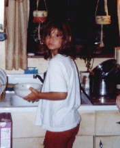 Katy doing dishes