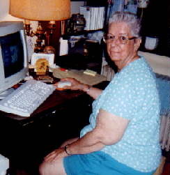 Rowena at computer