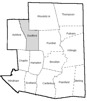 Eastford's location in Windham County