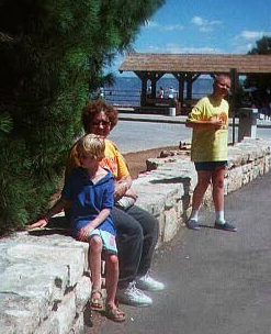 Cathy, Luke, and Kate at the Grand Canyon's West Rim, July 12, 1998