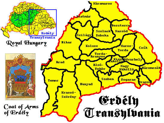 Erd�ly (Transylvania) of historical Hungary