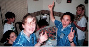 Adrienne at her 13th birthday party with her friends