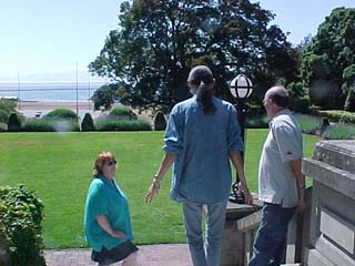 On the castle steps