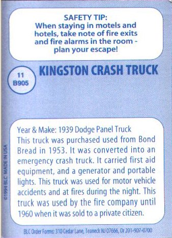 Back of Collector's Card #11